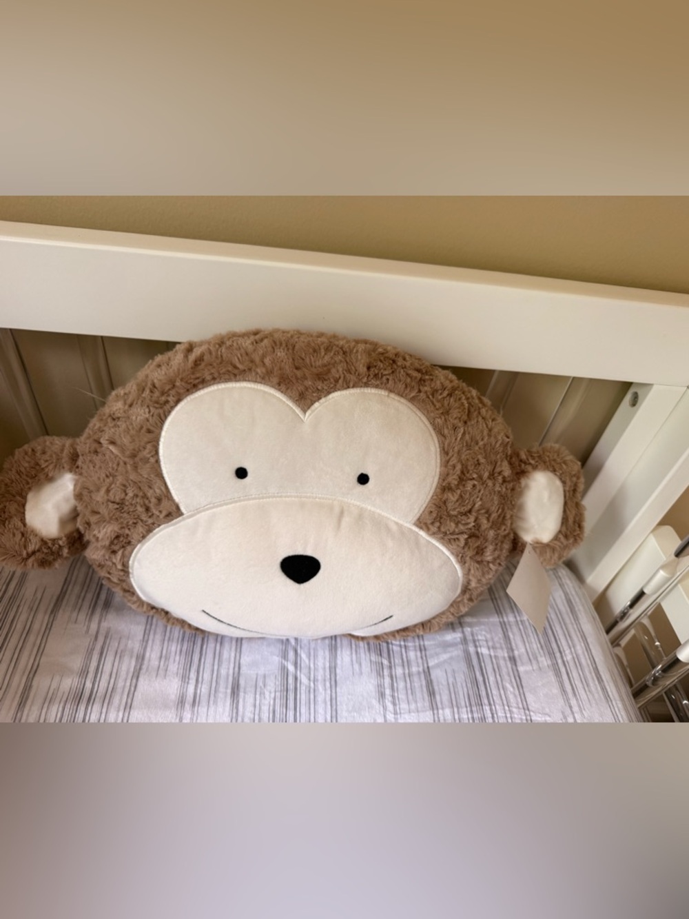 Plush Monkey Pillow - Brown and Cream Stuffed Animal